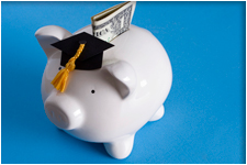 piggy bank with graduation cap